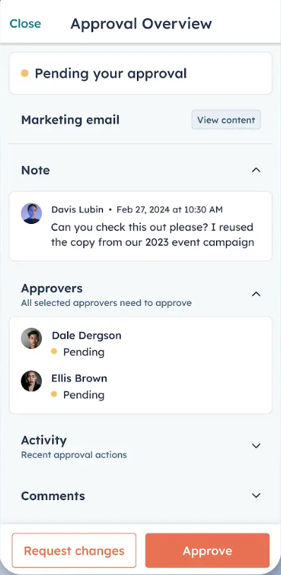Content Approval HubSpot