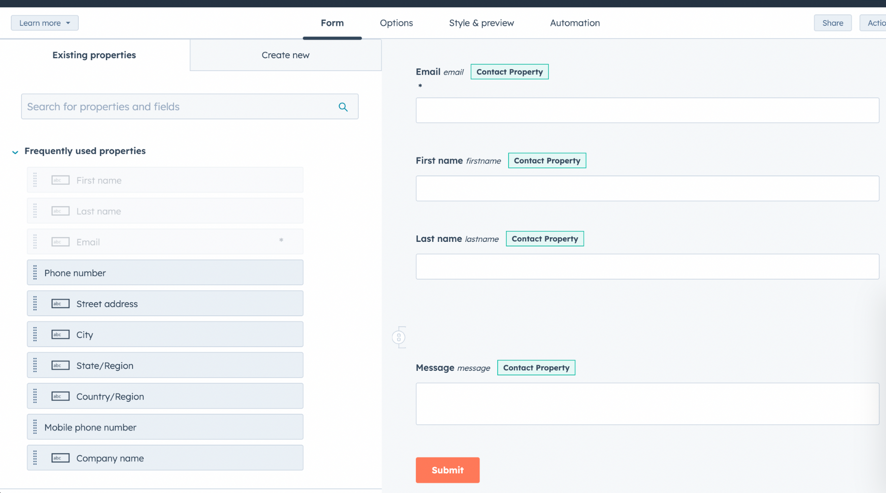 Hubspot forms