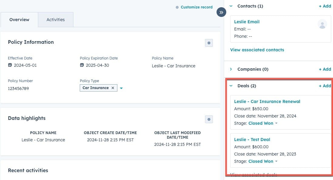 Calculating Insurance Policy Revenue in the CRM