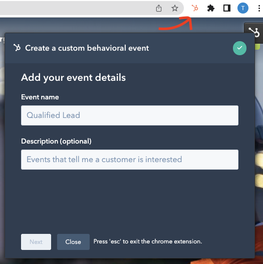 HubSpot Custom Behavioral Event